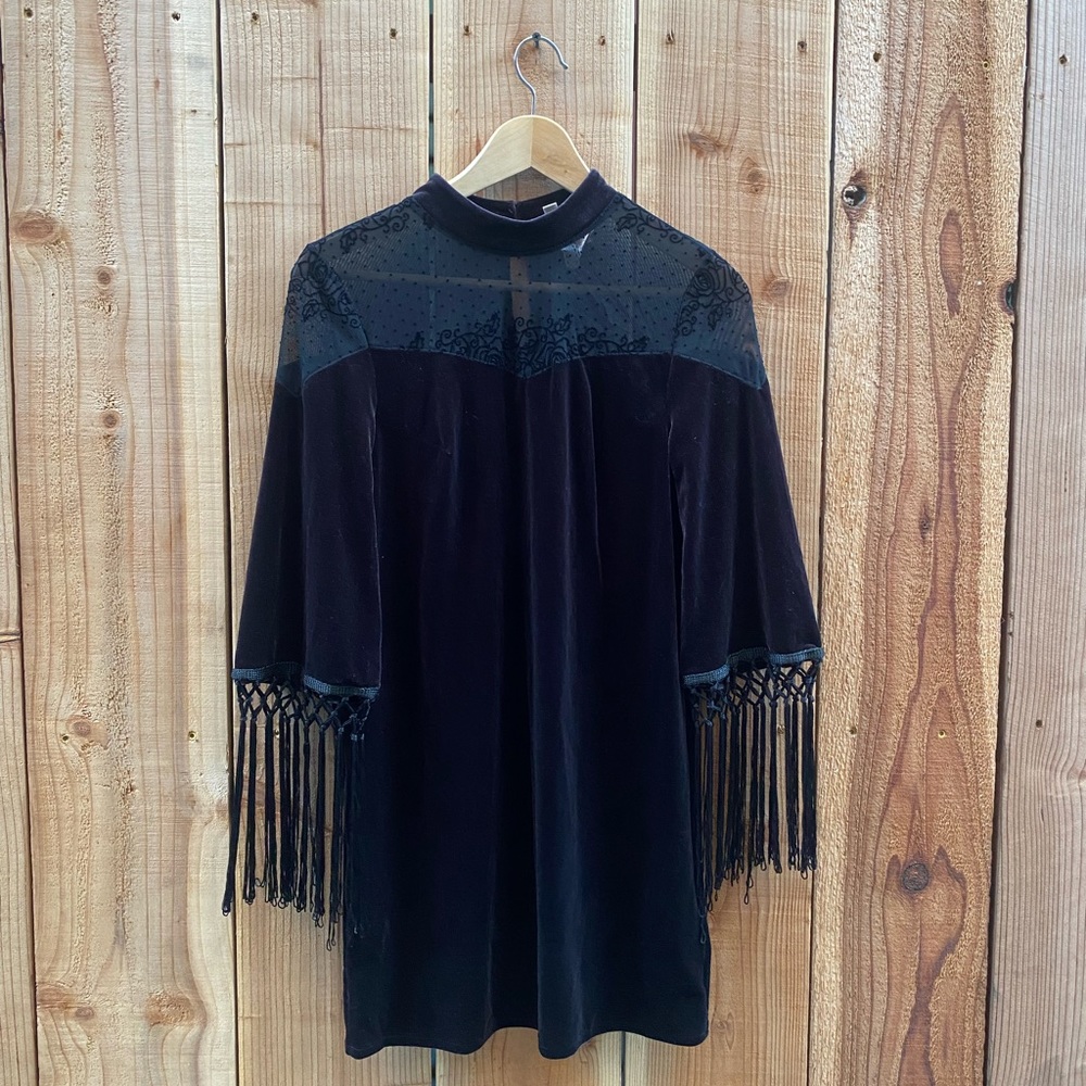 H&M velvet long sleeve dress